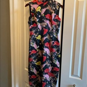Silk floral mandarin dress